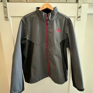 The North Face Black and Gray Jacket with Red Trim